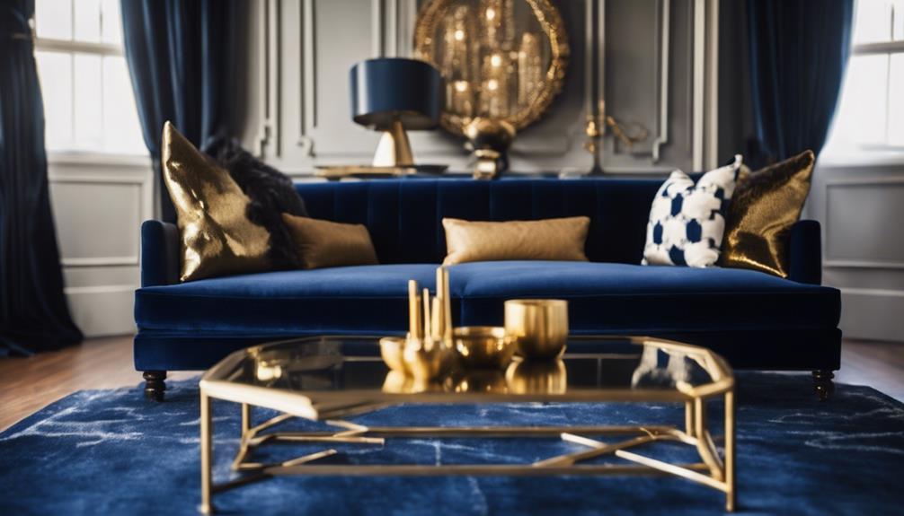 Stylish Navy and Gold Living Room Decor Ideas