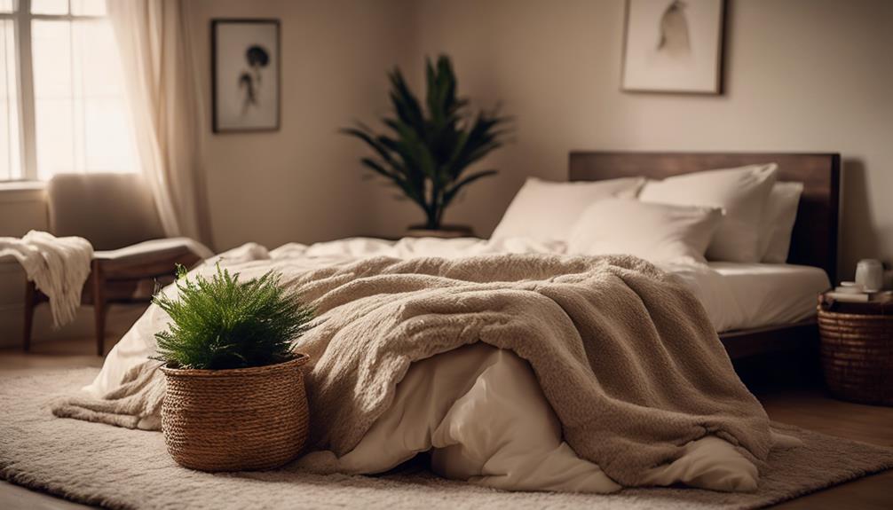 What Elements Enhance a Cozy Neutral Bedroom Ambiance?