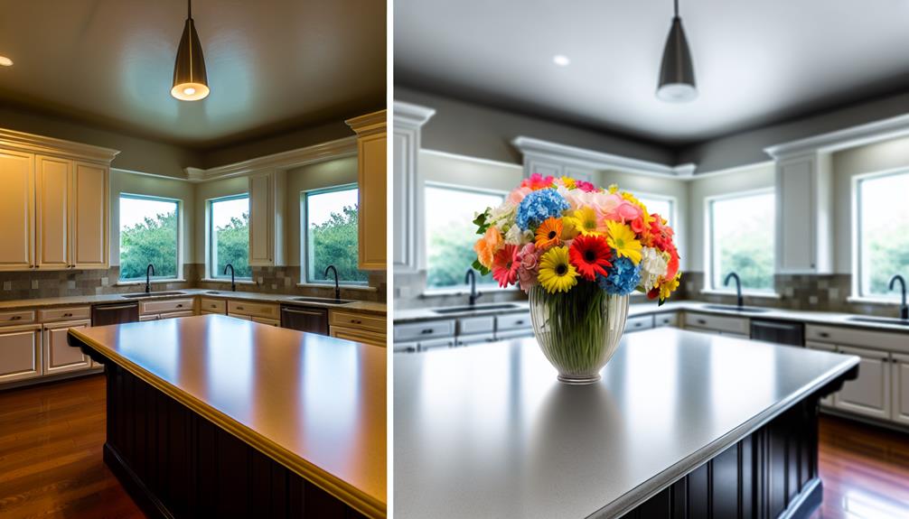 clear countertops in kitchen