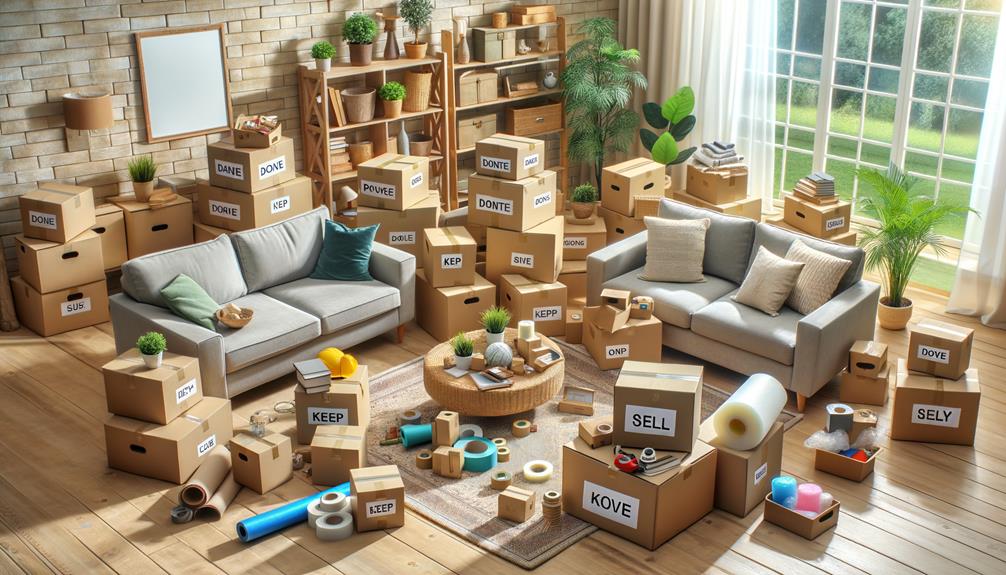 organizing possessions for moving
