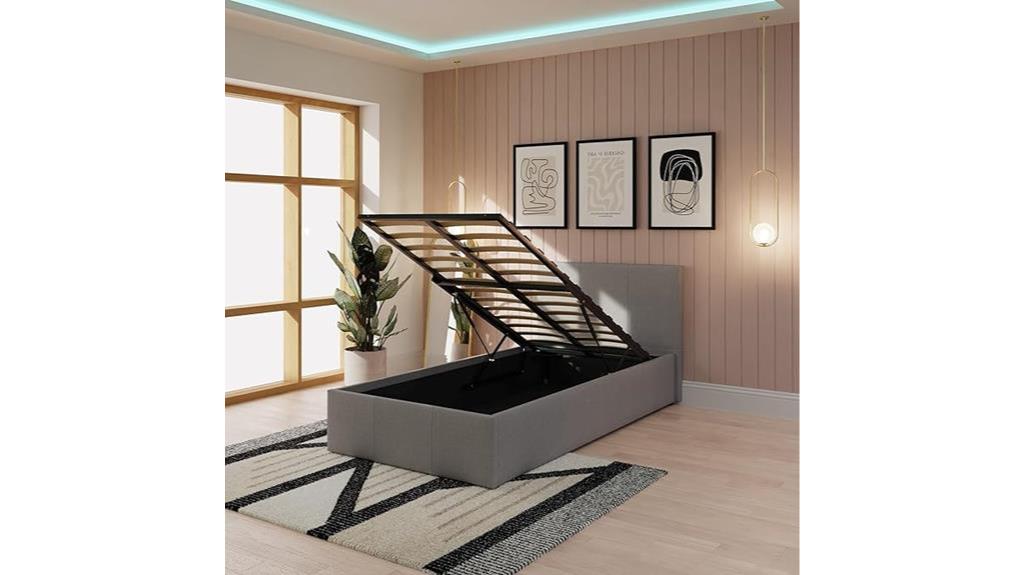 classic grey ottoman bed