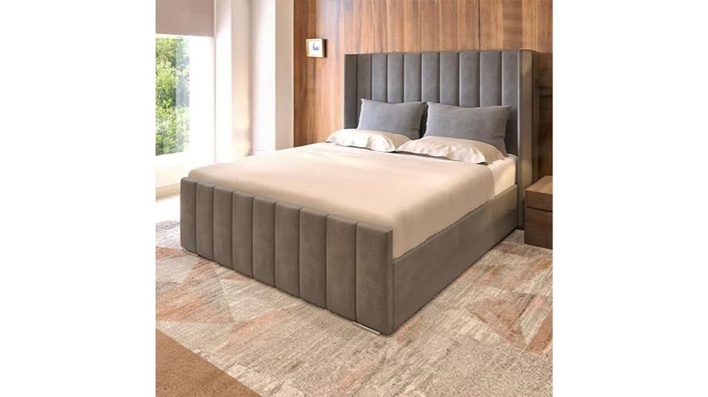 velvet upholstered ottoman bed